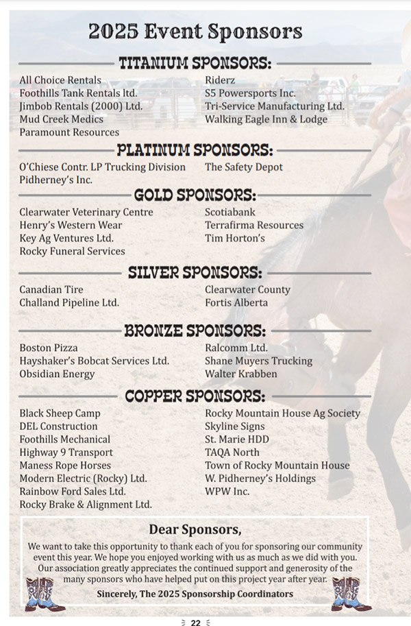 Rocky Rodeo 2025 Sponsors